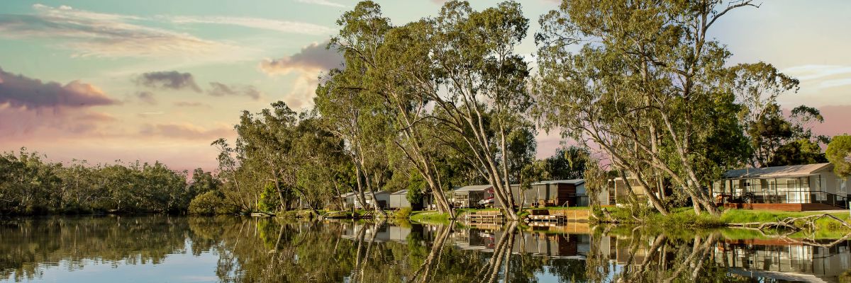 foggy nagambie lake at sunrise 